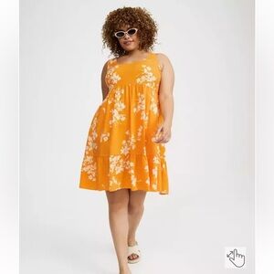 Torrid Orange Floral Mini Dress
